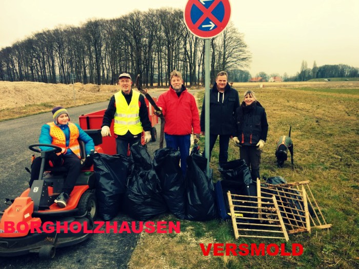 Der in der Thielheide eingesammelte Müll, aufgeteilt in den Borgholzhausener und den Versmolder Teil. 